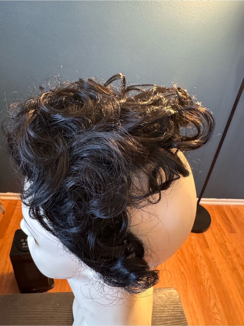 Short Curly Black Women's Wig - Classic Pixie with Volume - Picture 2 of 9